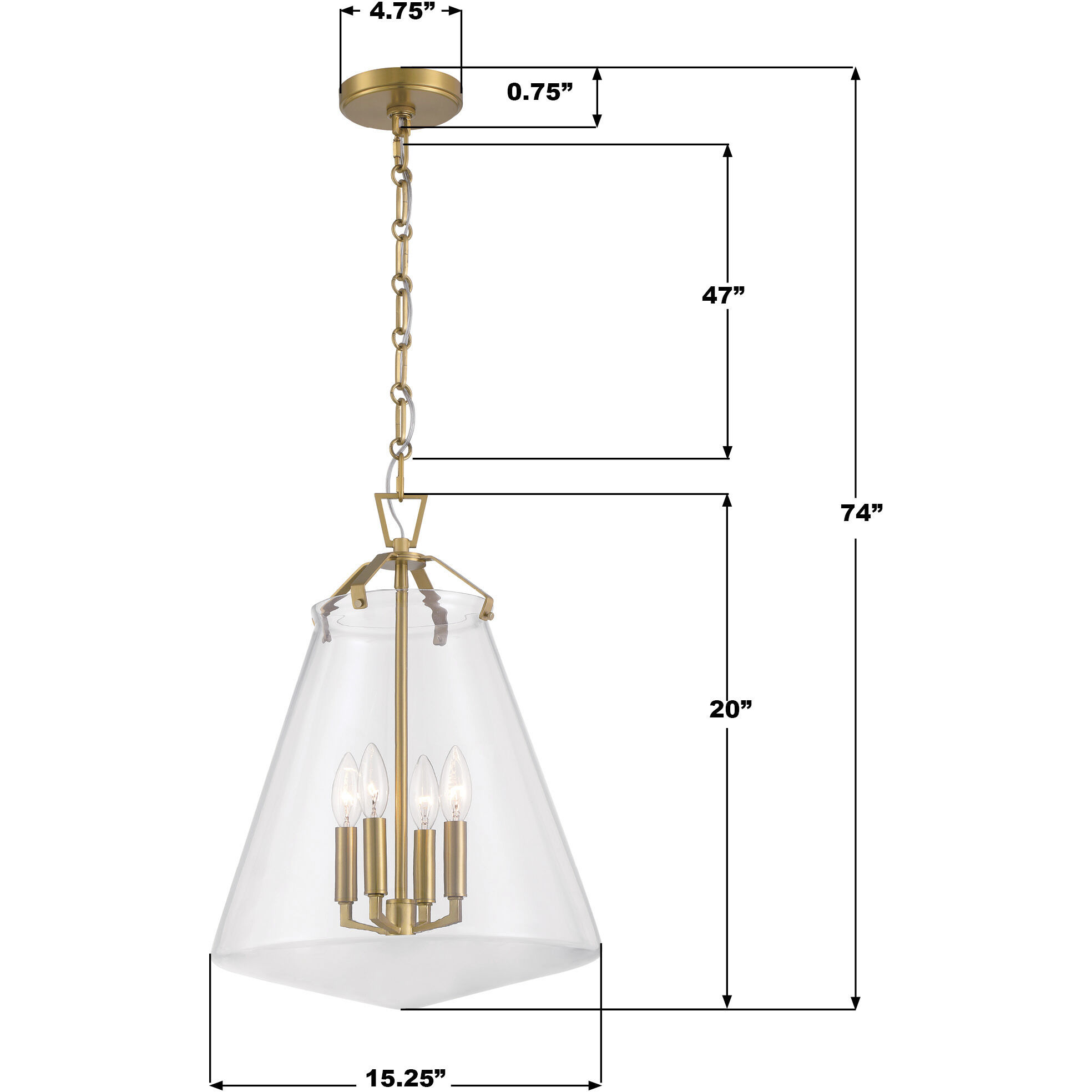 Voss Pendant Ceiling Light in Luxe Gold