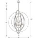 Luna 12 Light 60 inch Antique Silver Chandelier Ceiling Light