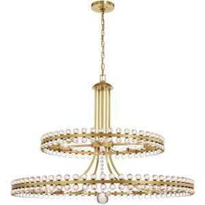 Clover 24 Light 39 inch Aged Brass Chandelier Ceiling Light