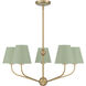 Xavier 5 Light 28 inch Vibrant Gold and Green Chandelier Ceiling Light