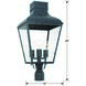 Dumont 3 Light 25 inch Graphite Post