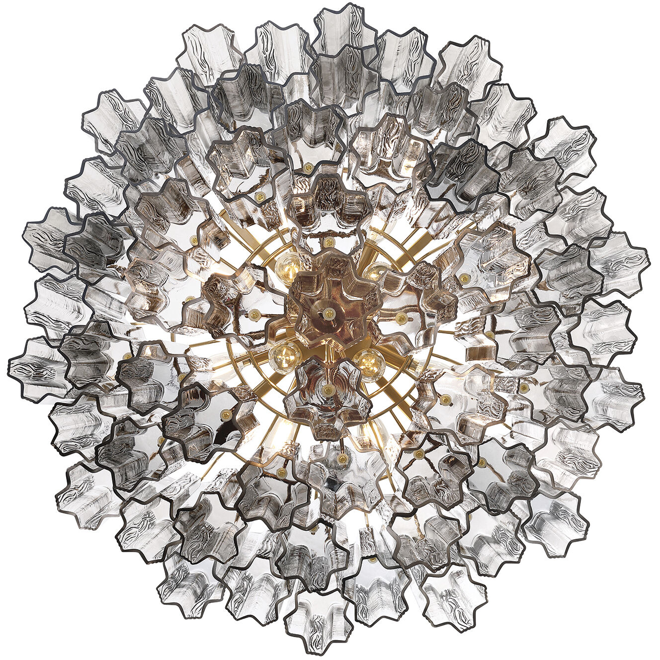 Addis 12 Light 26.75 inch Aged Brass Chandelier Ceiling Light in Tronchi Glass Smoke