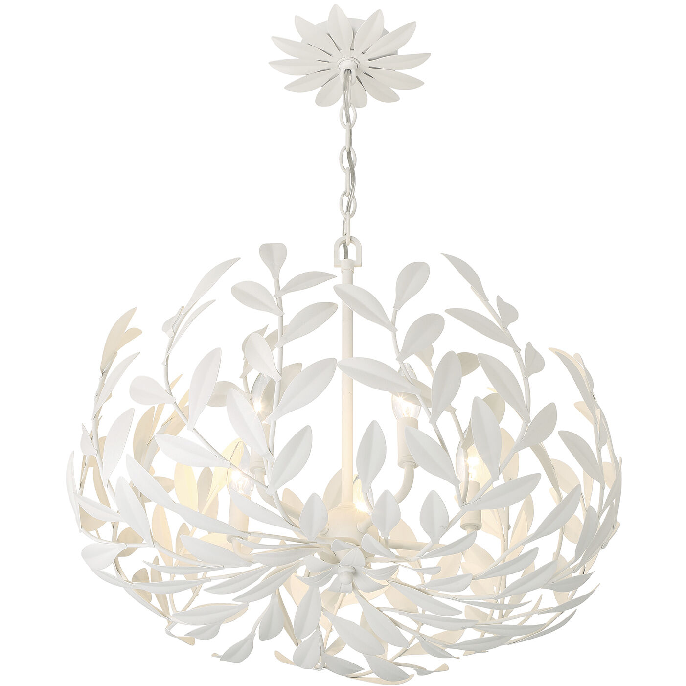 Broche 5 Light 23 inch Matte White Chandelier Ceiling Light