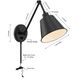Mitchell 16 inch 60.00 watt Matte Black Task Sconce Wall Light