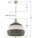 Zanzibar Pendant Ceiling Light in Soft Gold