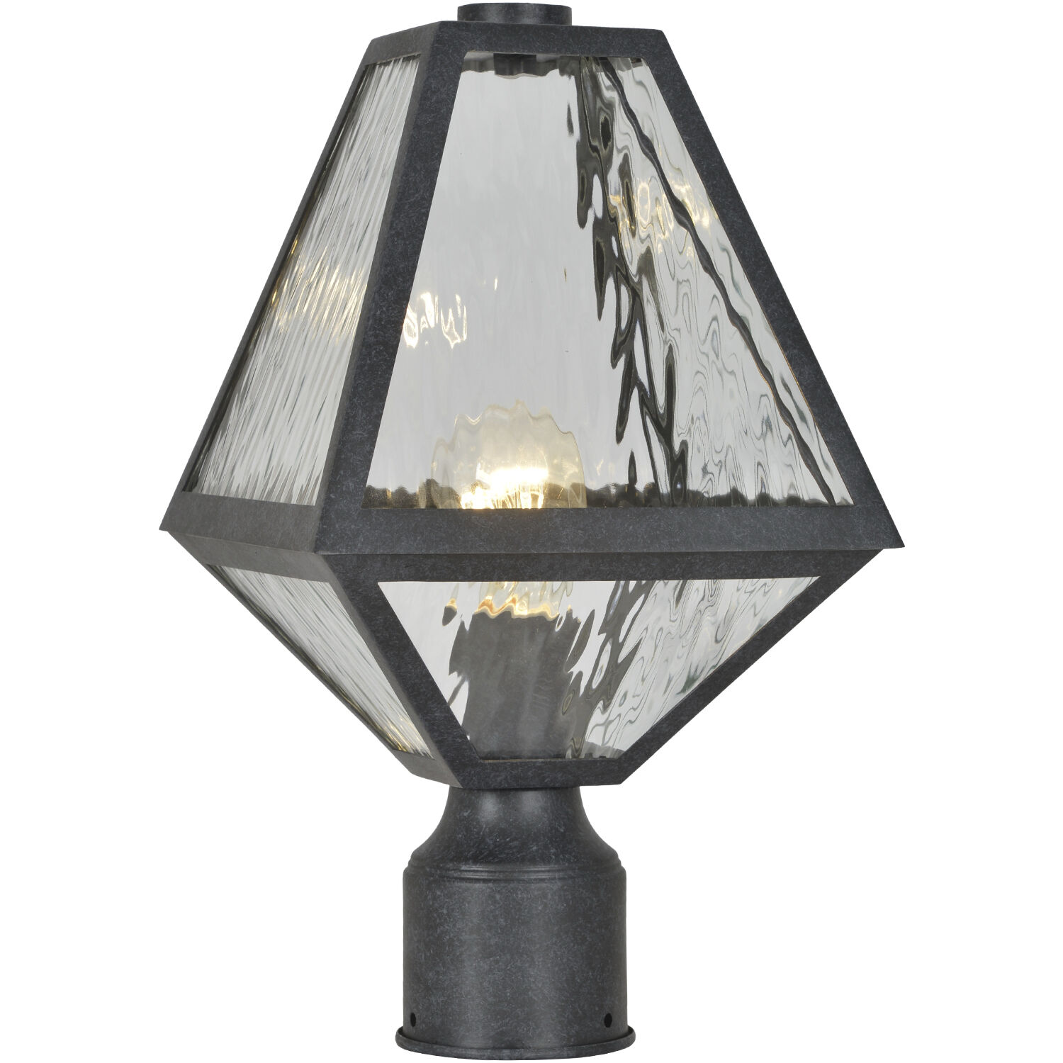 Glacier 1 Light 14 inch Black Charcoal Outdoor Post in Water