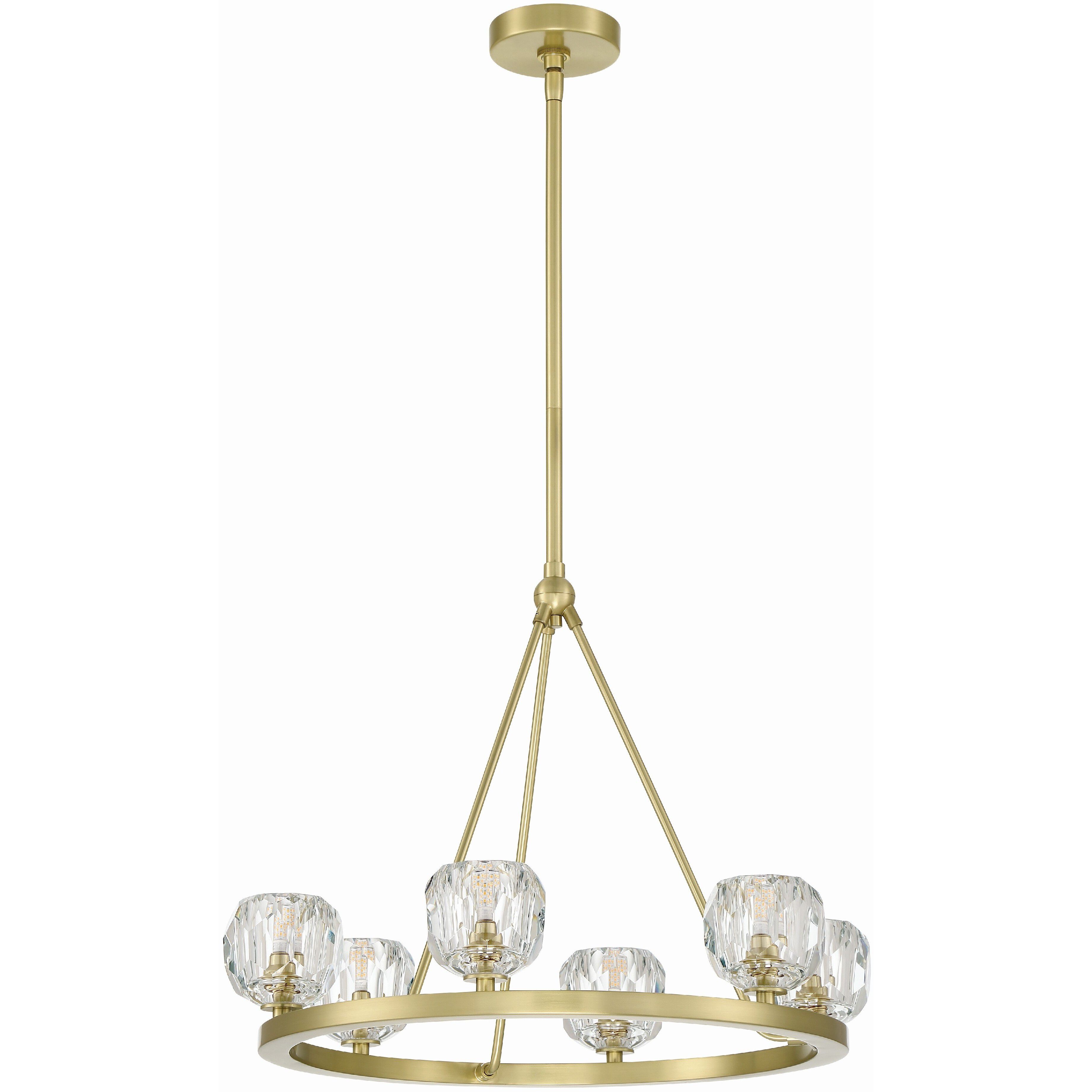 Aragon 6 Light 24 inch Soft Brass Chandelier Ceiling Light