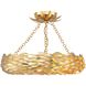 Broche 6 Light 18 inch Antique Gold Semi Flush Ceiling Light