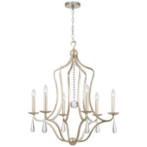 Manning 6 Light 26 inch Silver Leaf Chandelier Ceiling Light