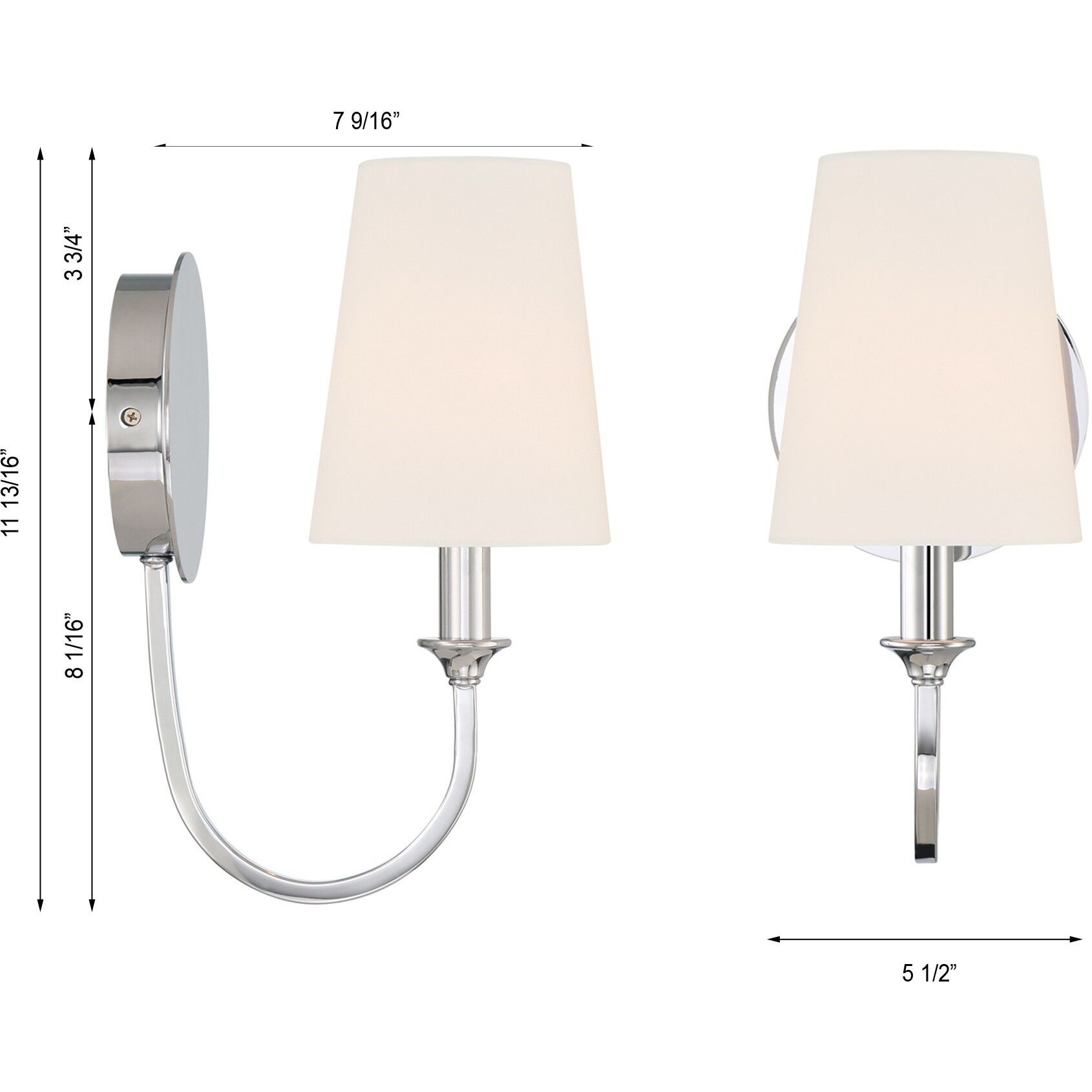 Payton Bath Sconce Wall Light in Polished Chrome