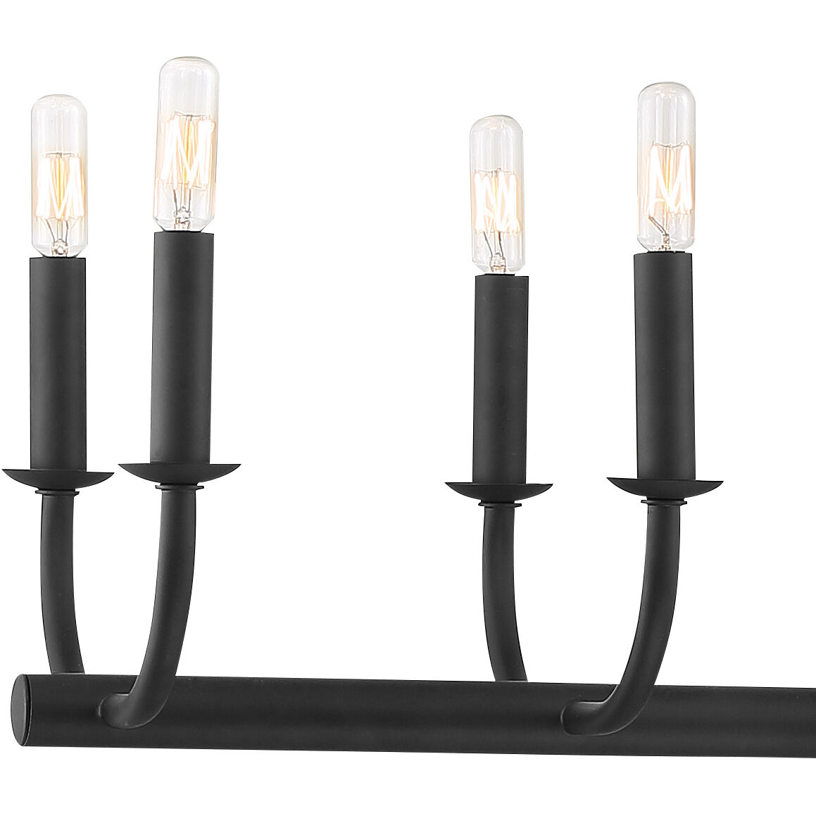 Bailey 12 Light 42 inch Matte Black Linear Chandelier Ceiling Light