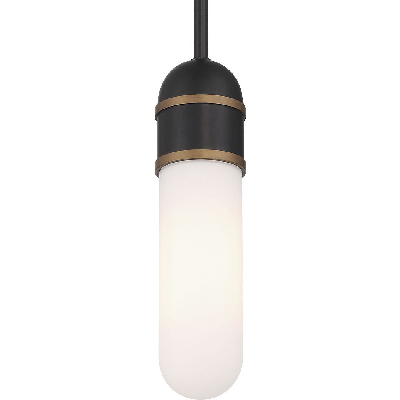 Capsule 1 Light 3.25 inch Matte Black and Textured Gold Mini Pendant Ceiling Light