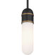 Capsule 1 Light 3.25 inch Matte Black and Textured Gold Mini Pendant Ceiling Light