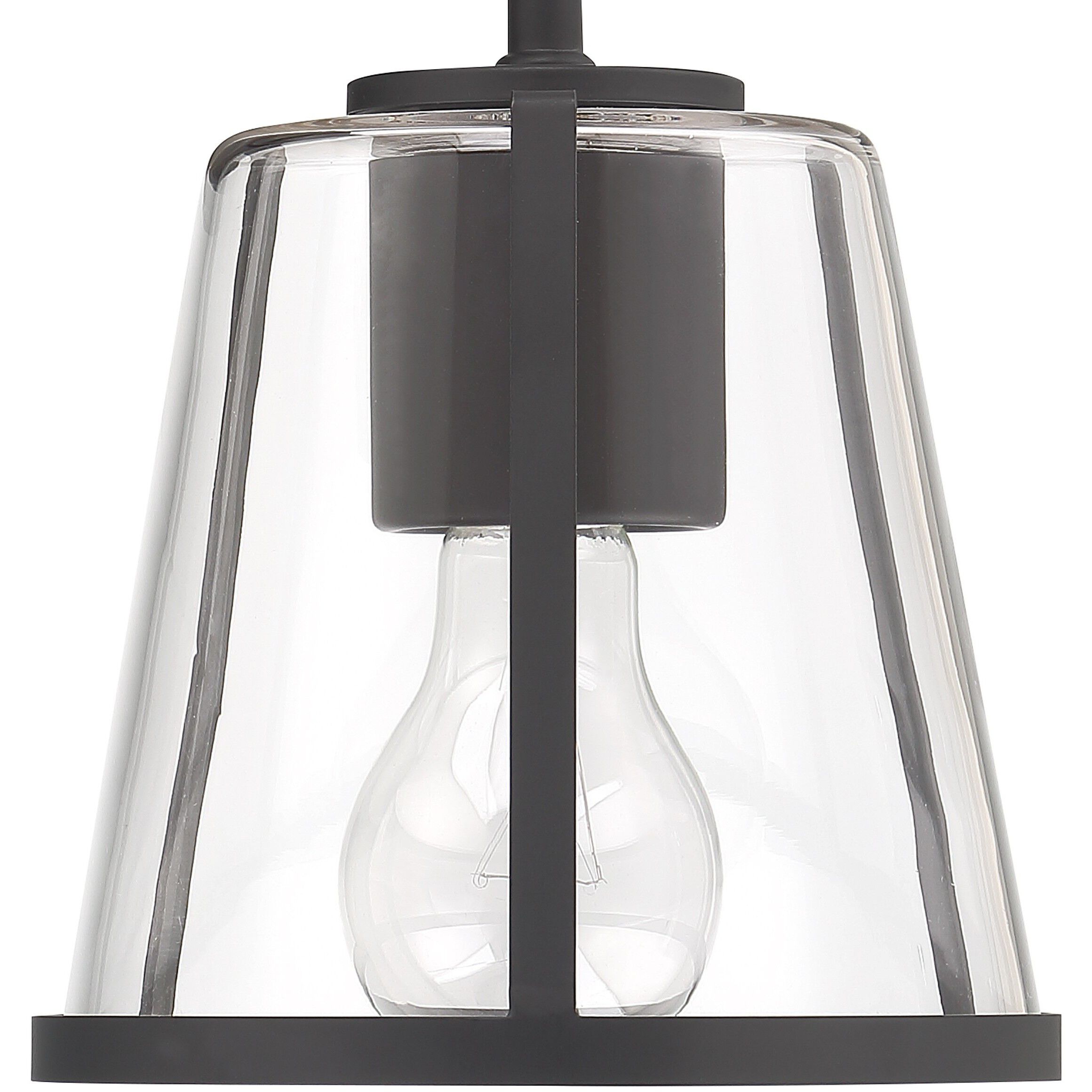 Fulton Bath Sconce Wall Light in Black, Clear