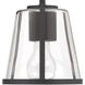Fulton Bath Sconce Wall Light in Black, Clear
