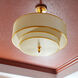 Luxo 5 Light 26 inch Antique Brass Semi Flush Ceiling Light