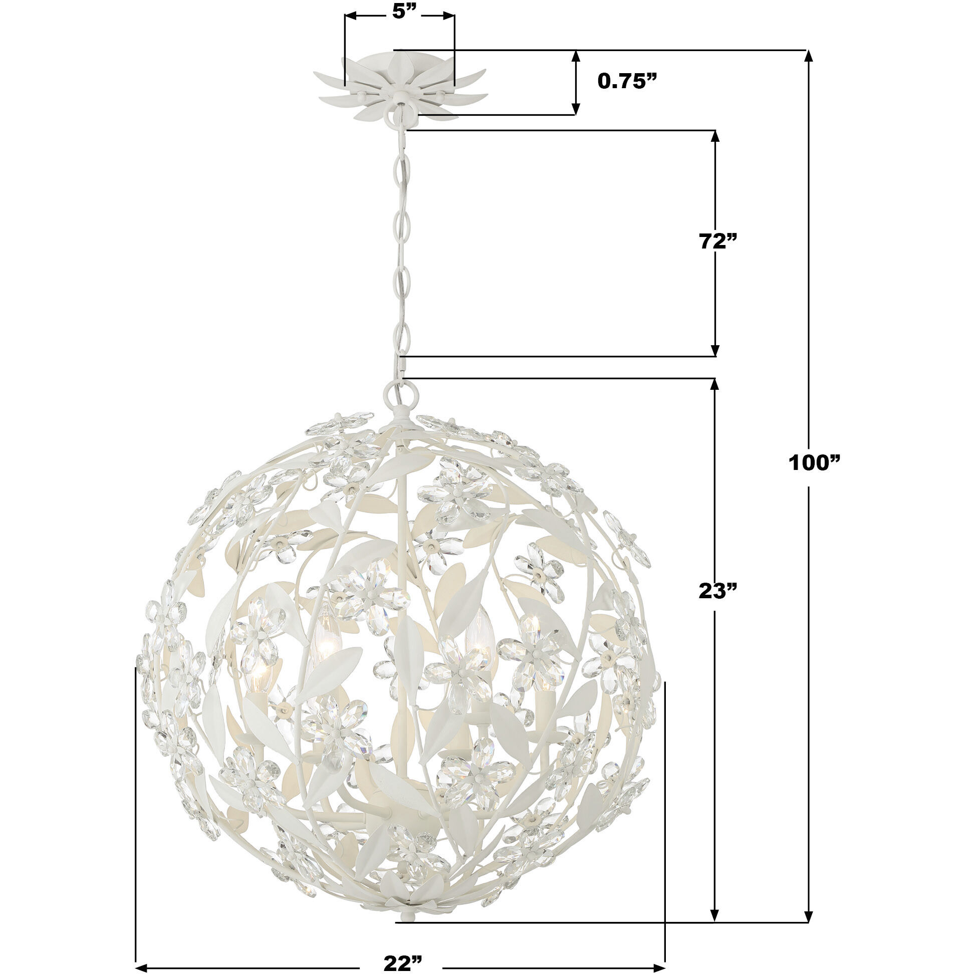 Marselle 6 Light 22 inch Matte White Chandelier Ceiling Light