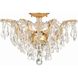 Filmore 5 Light 19 inch Antique Gold Flush Ceiling Light in Clear Swarovski Strass