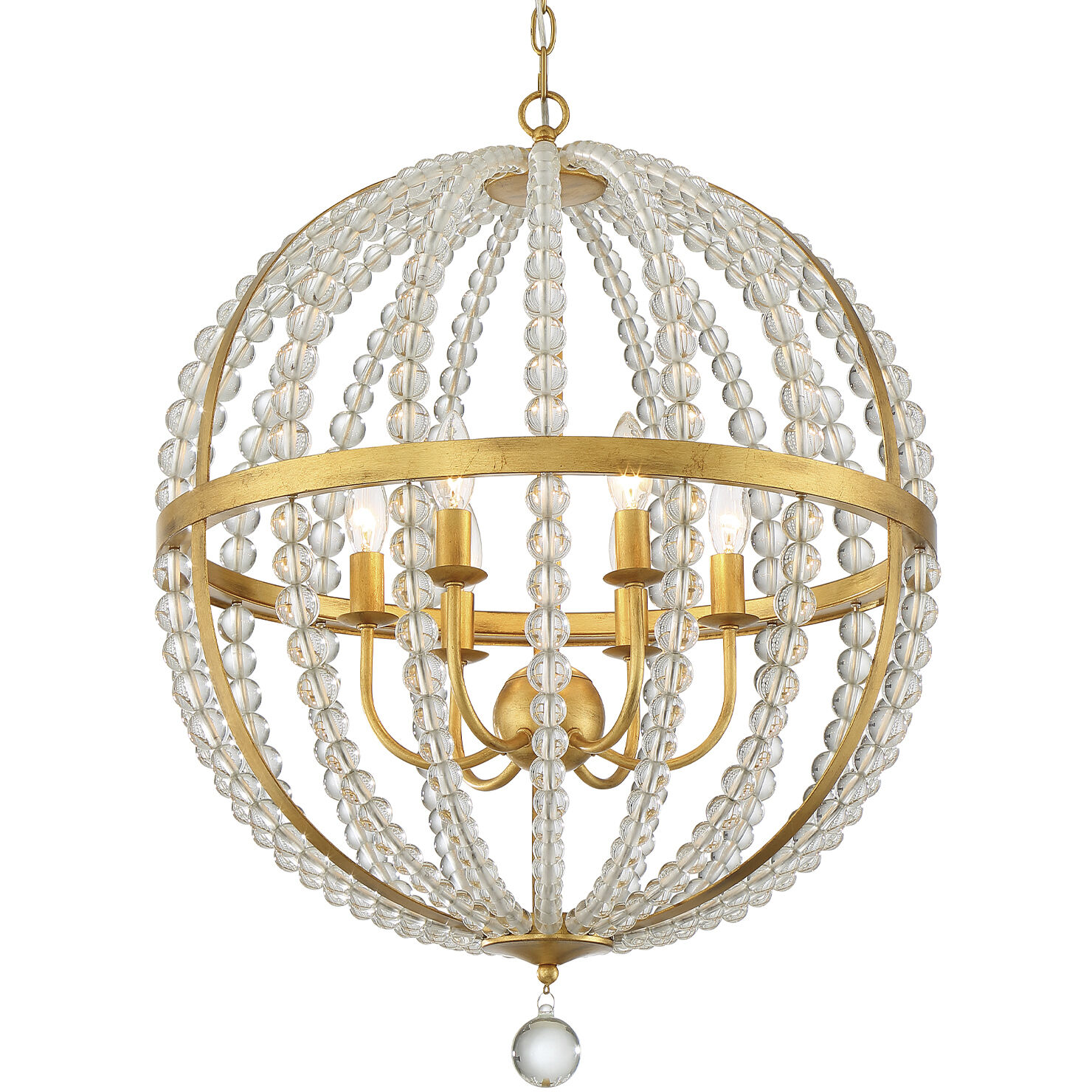 Roxy 6 Light 22 inch Antique Gold Chandelier Ceiling Light