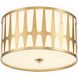 Royston 3 Light 18 inch Antique Gold Flush Ceiling Light