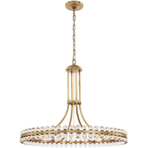Clover 12 Light 28.75 inch Aged Brass Chandelier Ceiling Light