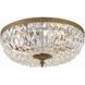 Waltham 3 Light 16 inch Olde Brass Flush Ceiling Light in Clear Hand Cut