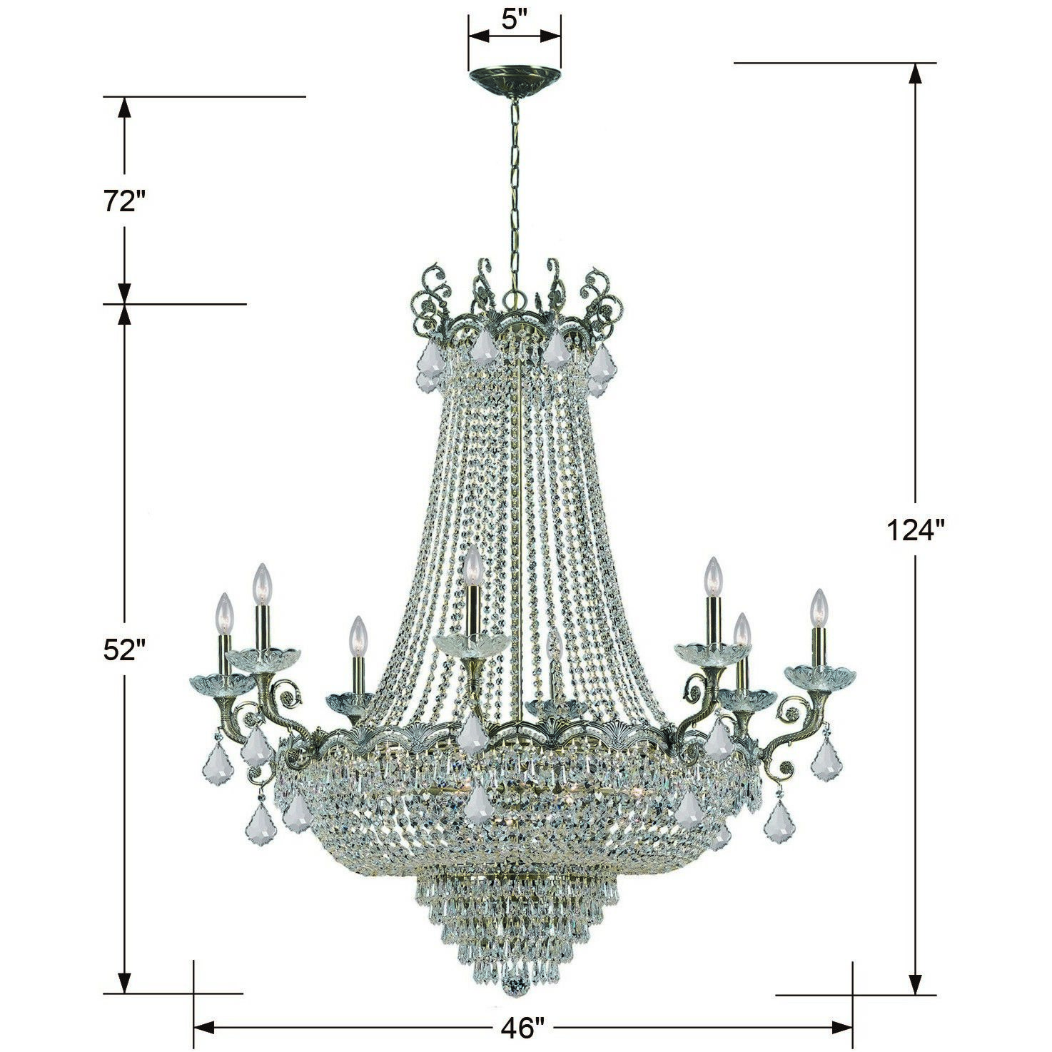 Crystorama 1488-HB-CL-MWP Majestic 20 Light 46 inch Historic