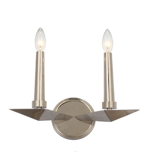 Palmer 2 Light 11.75 inch Polished Nickel Sconce Wall Light