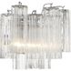 Addis Sconce Wall Light in Polished Chrome, Tronchi Glass Clear