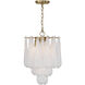 Ollie 4 Light 14.25 inch Aged Brass Pendant Ceiling Light in Sand Glass Clear