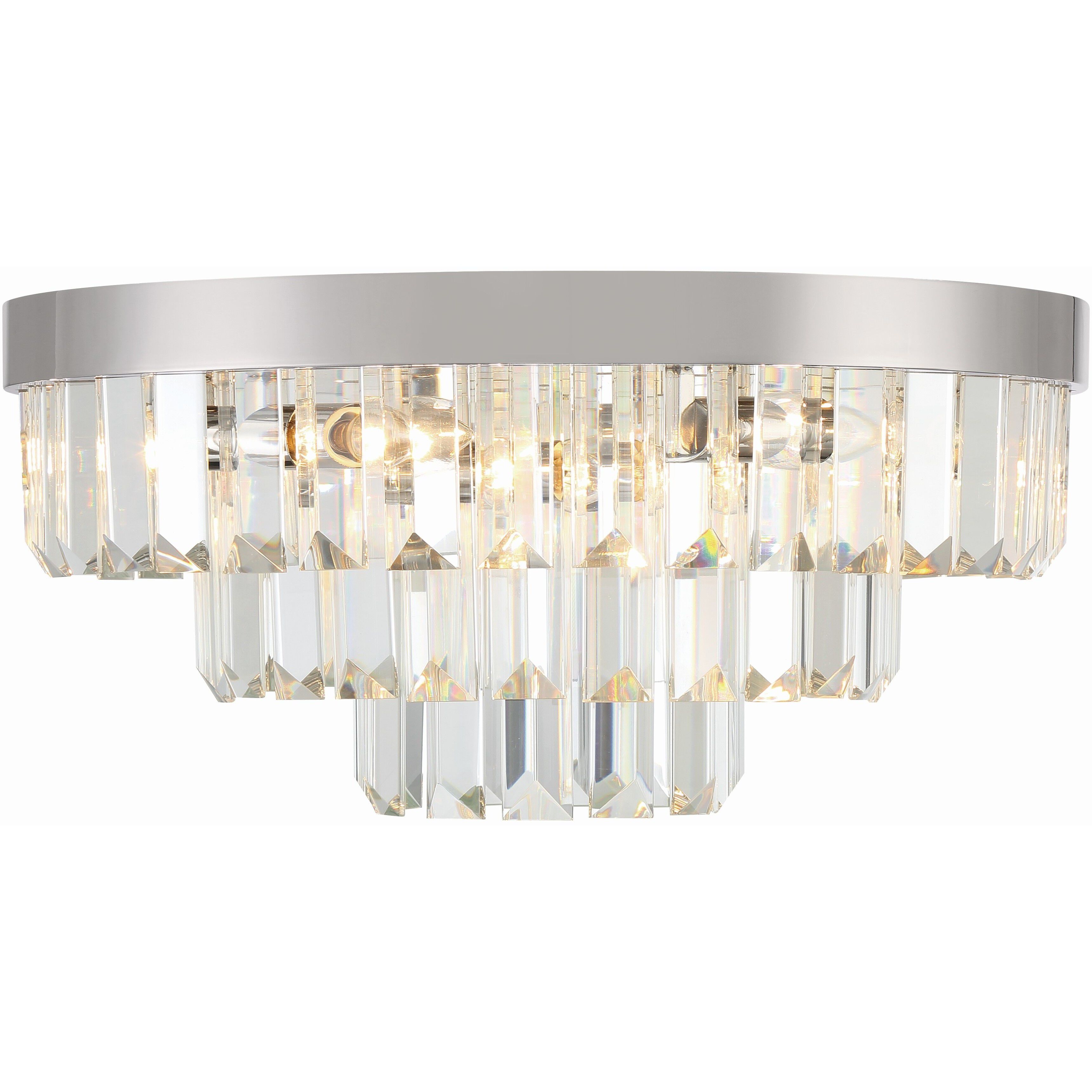 Hayes 8 Light 18 inch Polished Nickel Flush/Semi Flush Ceiling Light
