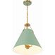Xavier 3 Light 16 inch Vibrant Gold Pendant Ceiling Light in Vibrant Gold and Green
