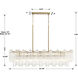 Addis 14 Light 51.75 inch Aged Brass Chandelier Ceiling Light in Tronchi Glass Clear
