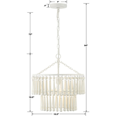 Tiana 1 Light 15.5 inch Matte White Pendant Ceiling Light