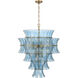 Abigail 21 Light 30 inch Aged Brass Chandelier Ceiling Light in Blue