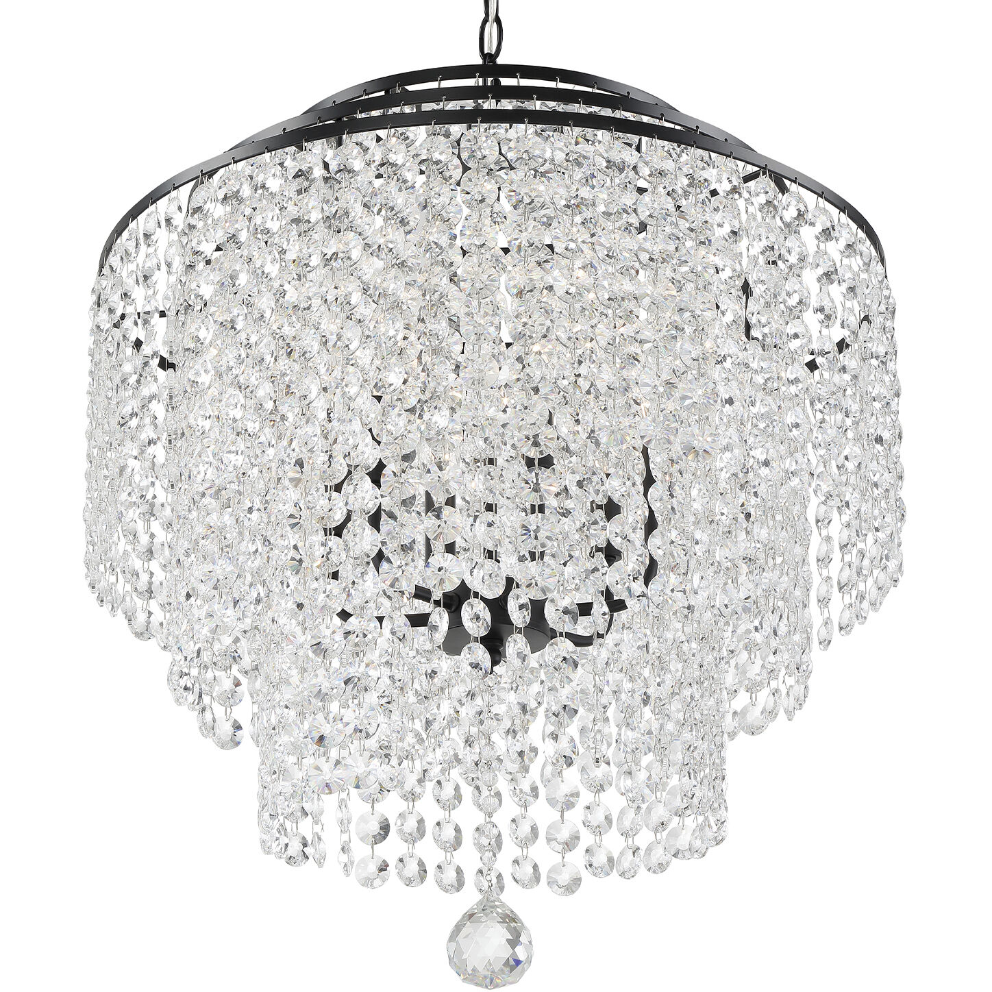 Gabrielle 6 Light 22 inch Matte Black Chandelier Ceiling Light