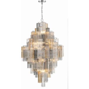 Addis 20 Light 31.5 inch Polished Chrome Chandelier Ceiling Light in Tronchi Glass Autumn