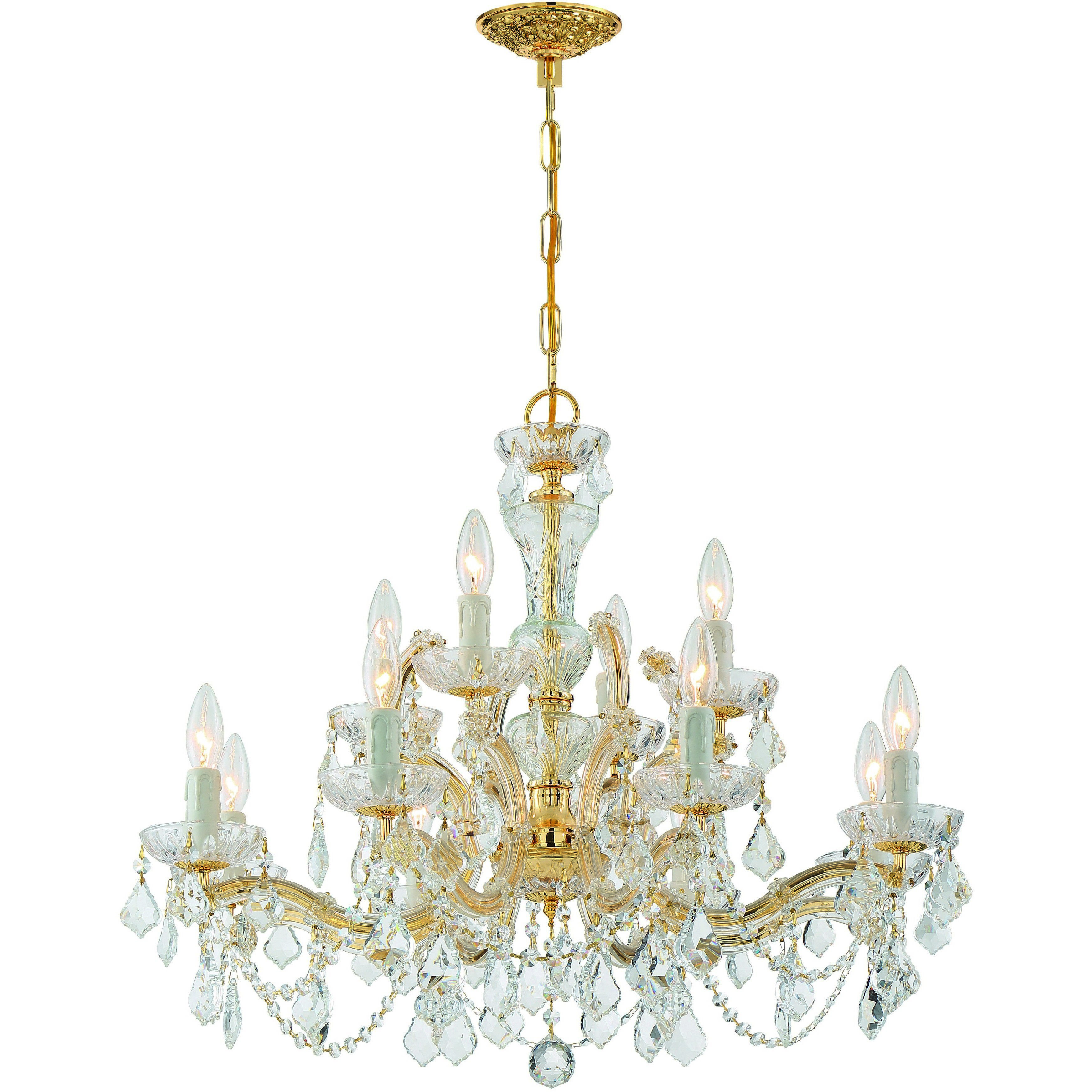 Maria Theresa 12 Light 29 inch Gold Chandelier Ceiling Light in Clear Hand  Cut