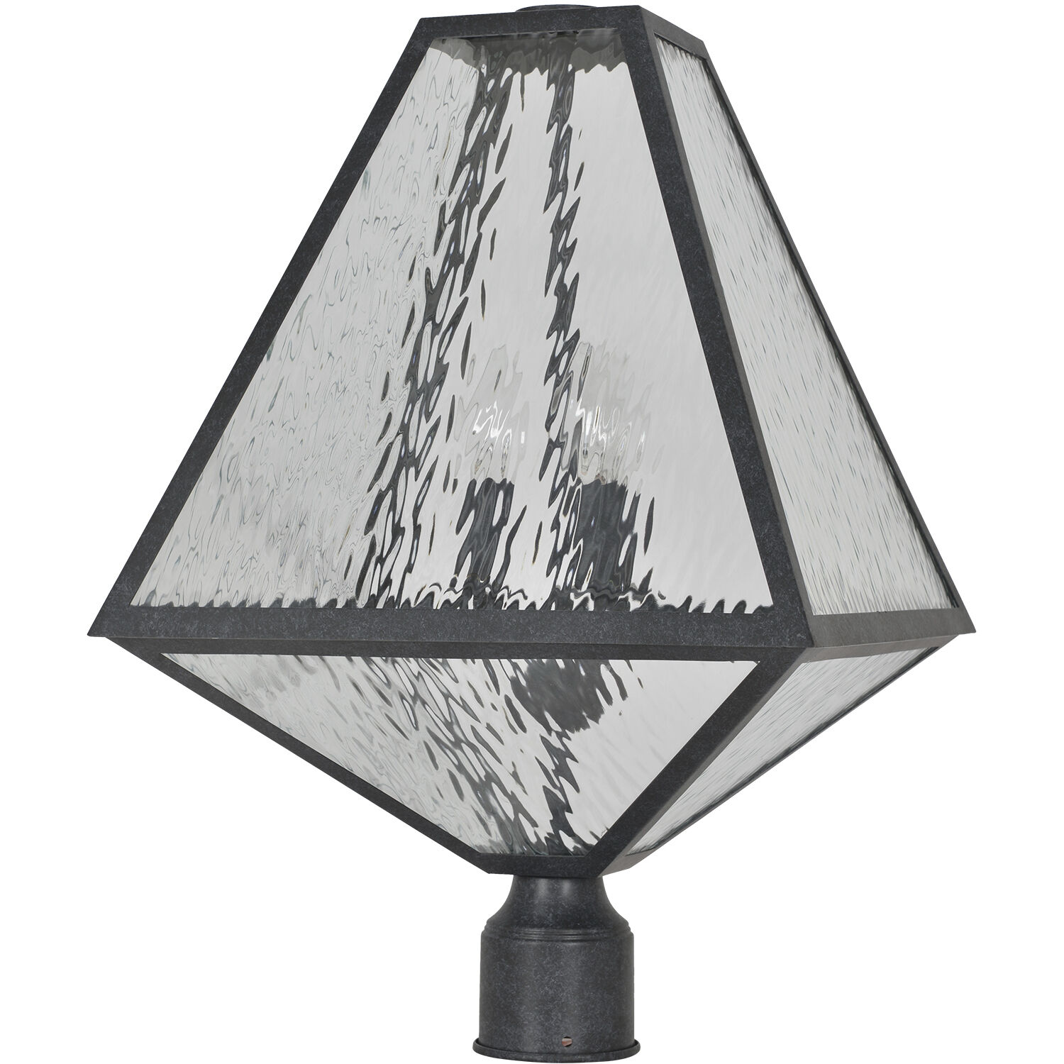 Glacier 3 Light 21 inch Black Charcoal Outdoor Post in Water