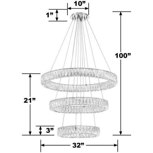 Kinsley 1 Light 32 inch Polished Chrome Pendant Ceiling Light