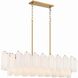 Addis 14 Light 51.75 inch Aged Brass Chandelier Ceiling Light in Tronchi Glass White