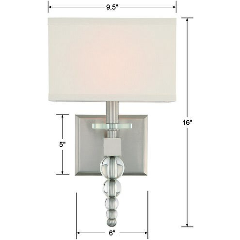 Clover 1 Light 9.5 inch Brushed Nickel Sconce Wall Light