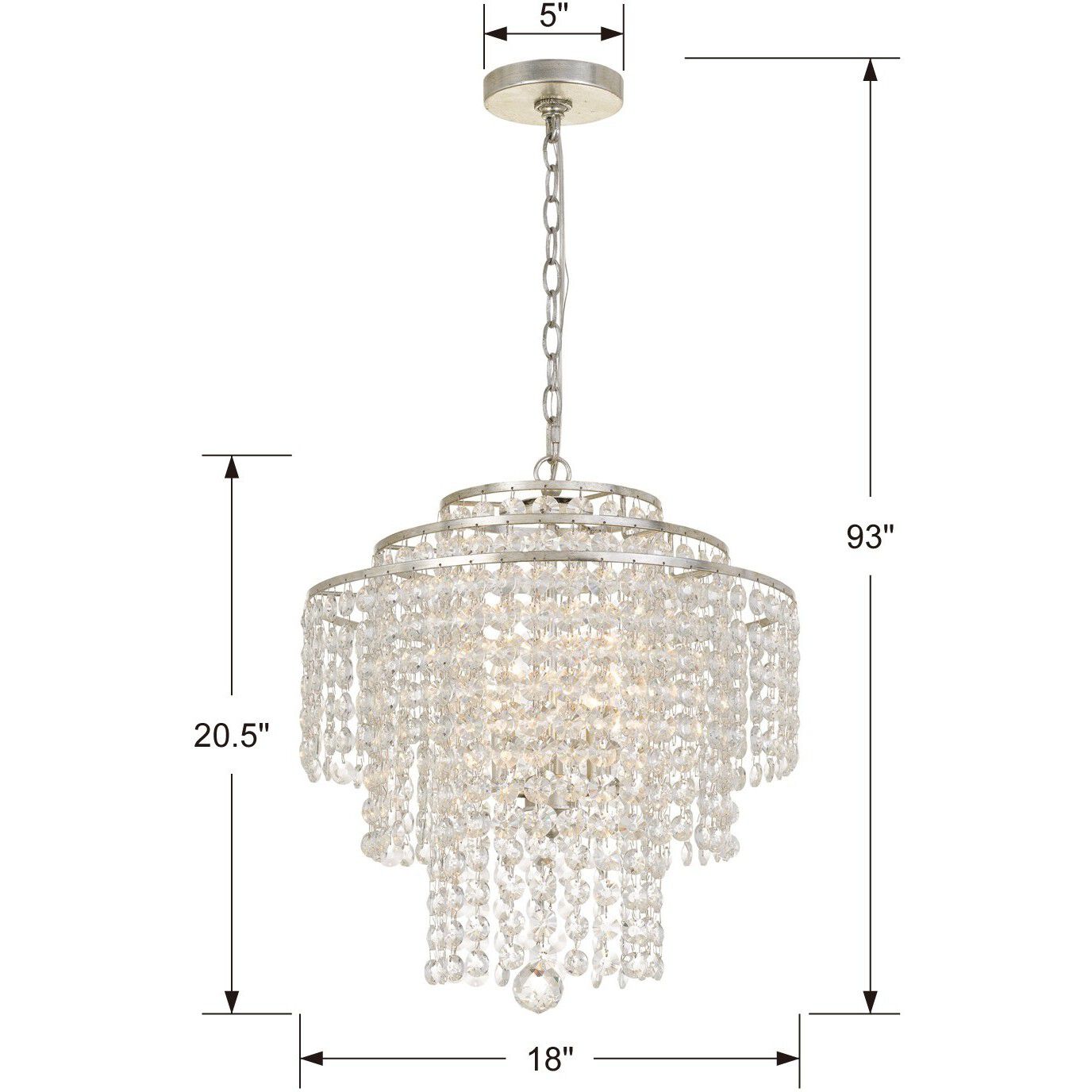 Arielle 4 Light 18 inch Antique Silver Chandelier Ceiling Light