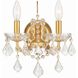 Filmore 2 Light 10.5 inch Antique Gold Sconce Wall Light in Clear Swarovski Strass