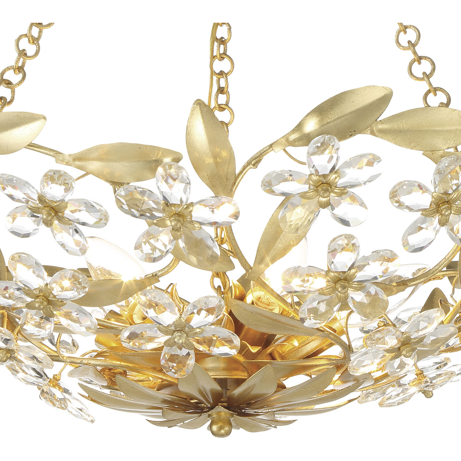 Marselle 6 Light 24 inch Antique Gold Semi Flush Ceiling Light