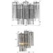 Addis Sconce Wall Light in Polished Chrome, Tronchi Glass Smoke