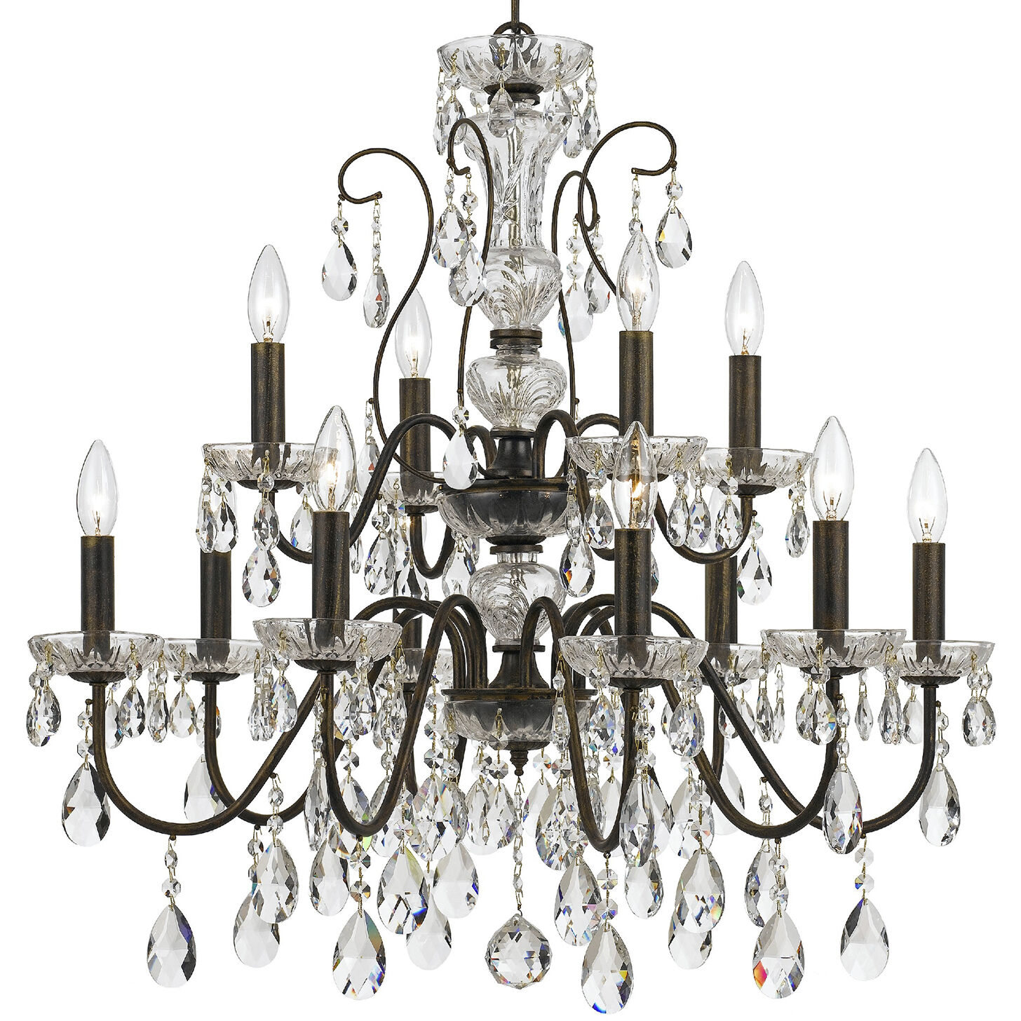 Butler 12 Light 29 inch English Bronze Chandelier Ceiling Light in Clear Swarovski Strass
