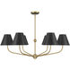 Xavier 6 Light 40 inch Vibrant Gold and Matte Black Chandelier Ceiling Light