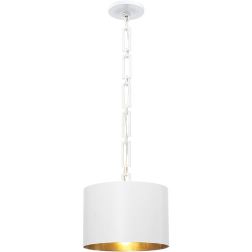 Alston 1 Light 12 inch Matte White/Antique Gold Mini Pendant Ceiling Light in Matte White and Antique Gold