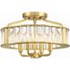 Farris 4 Light 16.5 inch Aged Brass Semi Flush Ceiling Light